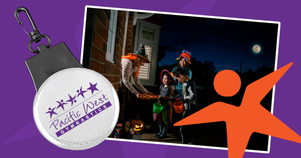 Flashing Light Promo, Picture of Children Trick or Treating.