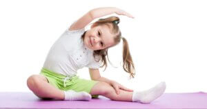 Girl Creating the Letter C with Yoga