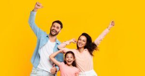 Family celebrating.